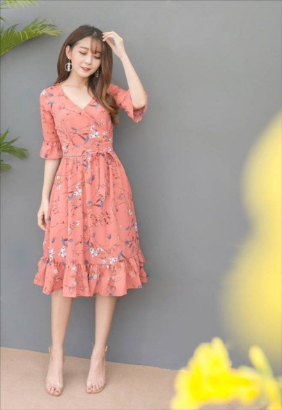 Hình ảnh các mẫu váy đầm Xòe công sở đẹp