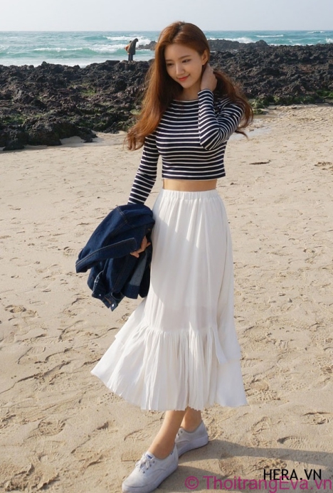 Phong cách thời trang mẫu chân váy maxi dài đi biển đẹp nhất - Hình 3