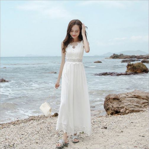 Tổng hợp những mẫu váy đầm maxi trắng đi biển đẹp - Hình 3