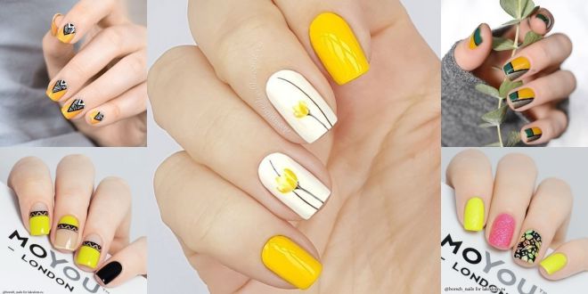 Những mẫu nail màu vàng đẹp
