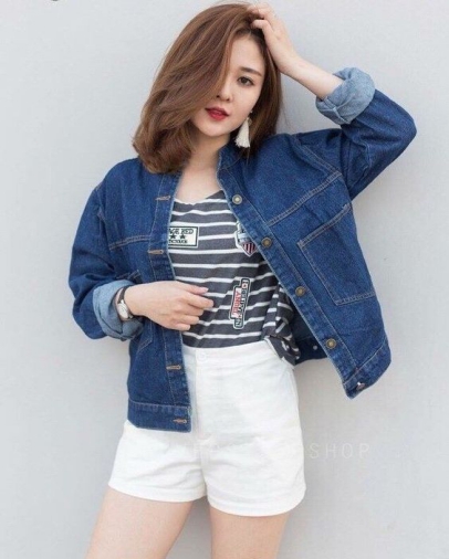 Ngắm nhìn thời trang áo khoác jean nữ lửng đẹp nhất - mẫu 5