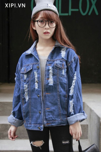 Bộ sưu tập mẫu áo khoác jean nữ rách đẹp - hình 4