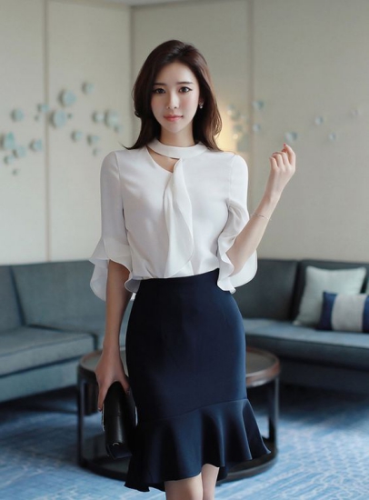 Các kiểu áo sơ mi nữ đẹp dành cho nàng công sở phong cách Hàn Quốc - 15