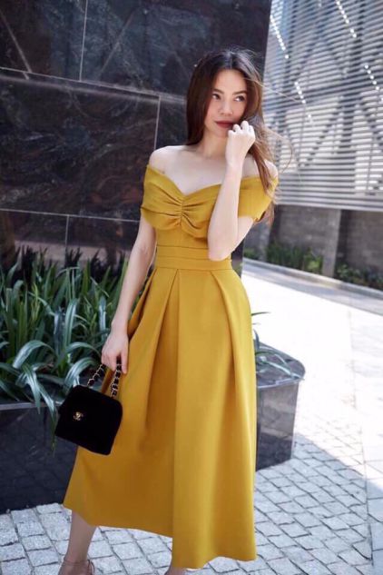 Những kiểu Đầm Màu Vàng đẹp nhất dành cho nữ - Hình 2