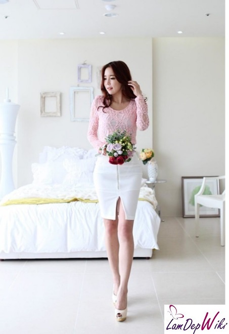 Chân váy đầm xẻ tà đẹp kiểu Hàn Quốc. Mẫu 7