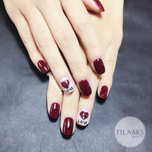 Mẫu móng tay nail màu đỏ cherry đẹp nhất - hình 1
