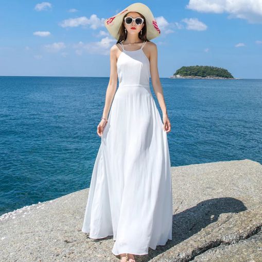 Tổng hợp những mẫu váy đầm maxi trắng đi biển đẹp - Hình 1
