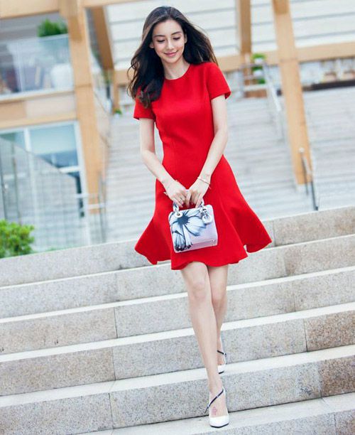 Váy Tay Loe Đuôi Cá Màu Đỏ Đẹp Nhất - Ảnh 3