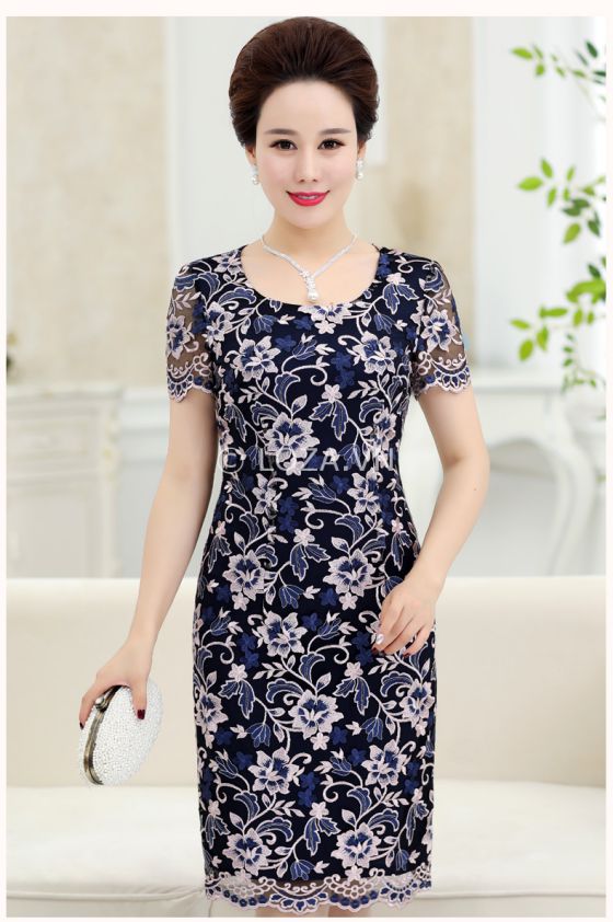 Váy đầm đẹp dài qua gối sang trọng cho mẹ DV005  Shop Trung Niên Sài Gòn