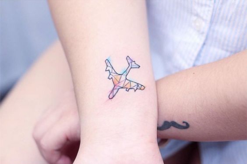 Hình xăm nghệ thuật tatoo mini máy bay đẹp nhất