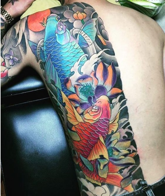 Hình ảnh xăm tattoo cá chép bên hông đẹp và ý nghĩa nhất
