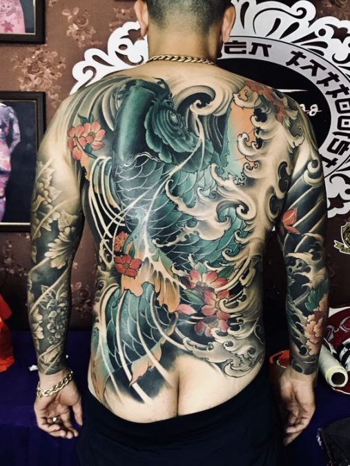 Hình ảnh xăm tattoo cá chép full lưng đẹp và ý nghĩa nhất