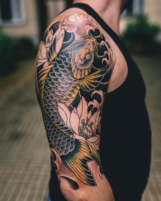 Hình ảnh xăm tattoo cá chép ở tay đẹp và ý nghĩa nhất