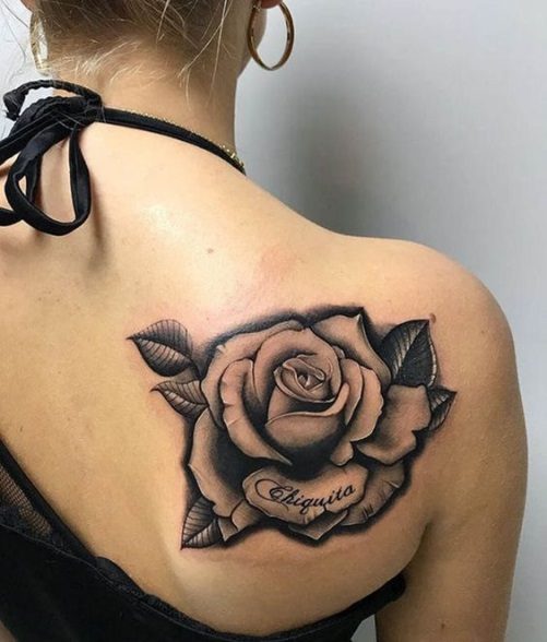 Hình ảnh xăm tattoo hoa hồng bả vai đẹp ý nghĩa nhất