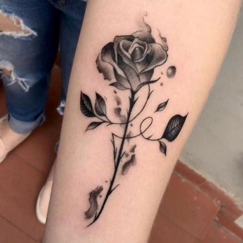 Hình ảnh xăm tattoo hoa hồng đơn giản đẹp ý nghĩa nhất