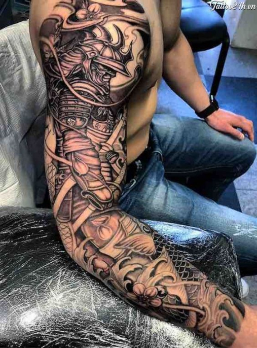 Hình xăm tattoo samu rai full ở cánh tay đẹp ý nghĩa nhất
