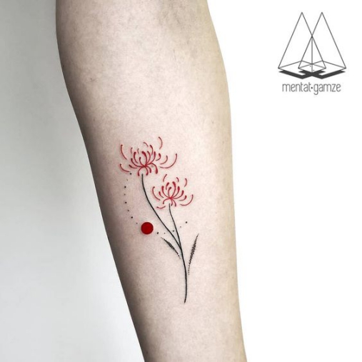 Hình xăm tattoo hoa bỉ ngạn ở cổ tay đẹp nhất cho nữ