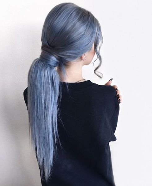 Hình ảnh nhuộm tóc màu xanh khói đẹp cuốn hút và sành điệu dành cho nam và nữ - Hình ảnh số 1